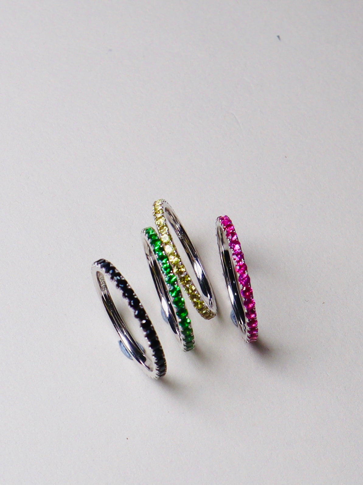 18K Gold Colored Sapphires Ring Band